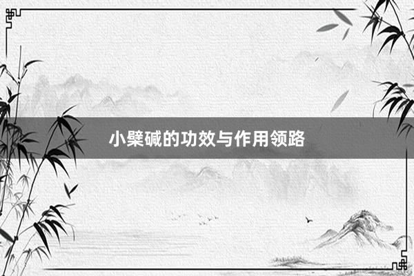 小檗碱的功效与作用领路
